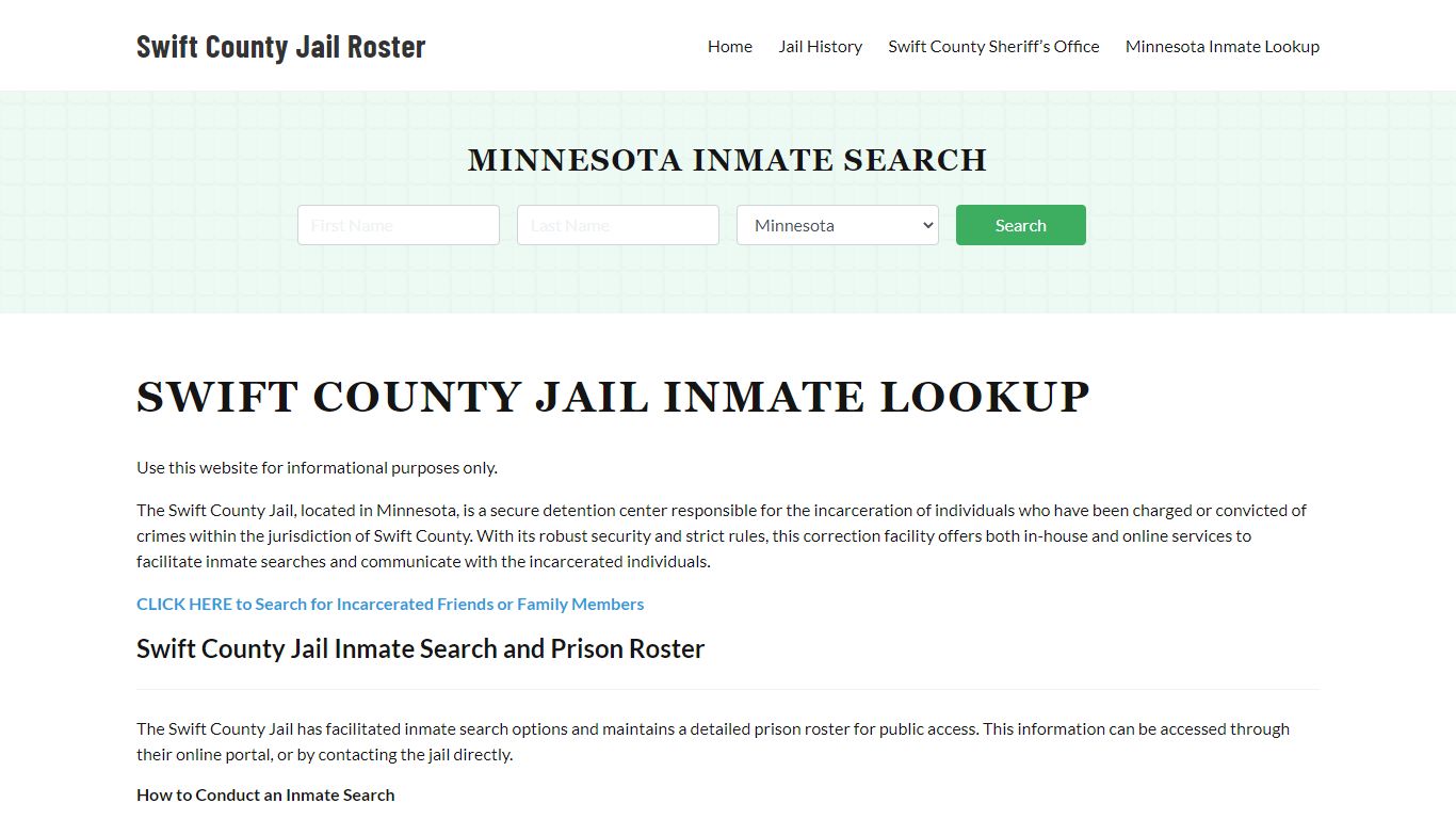 Swift County Jail Roster Lookup, MN, Inmate Search